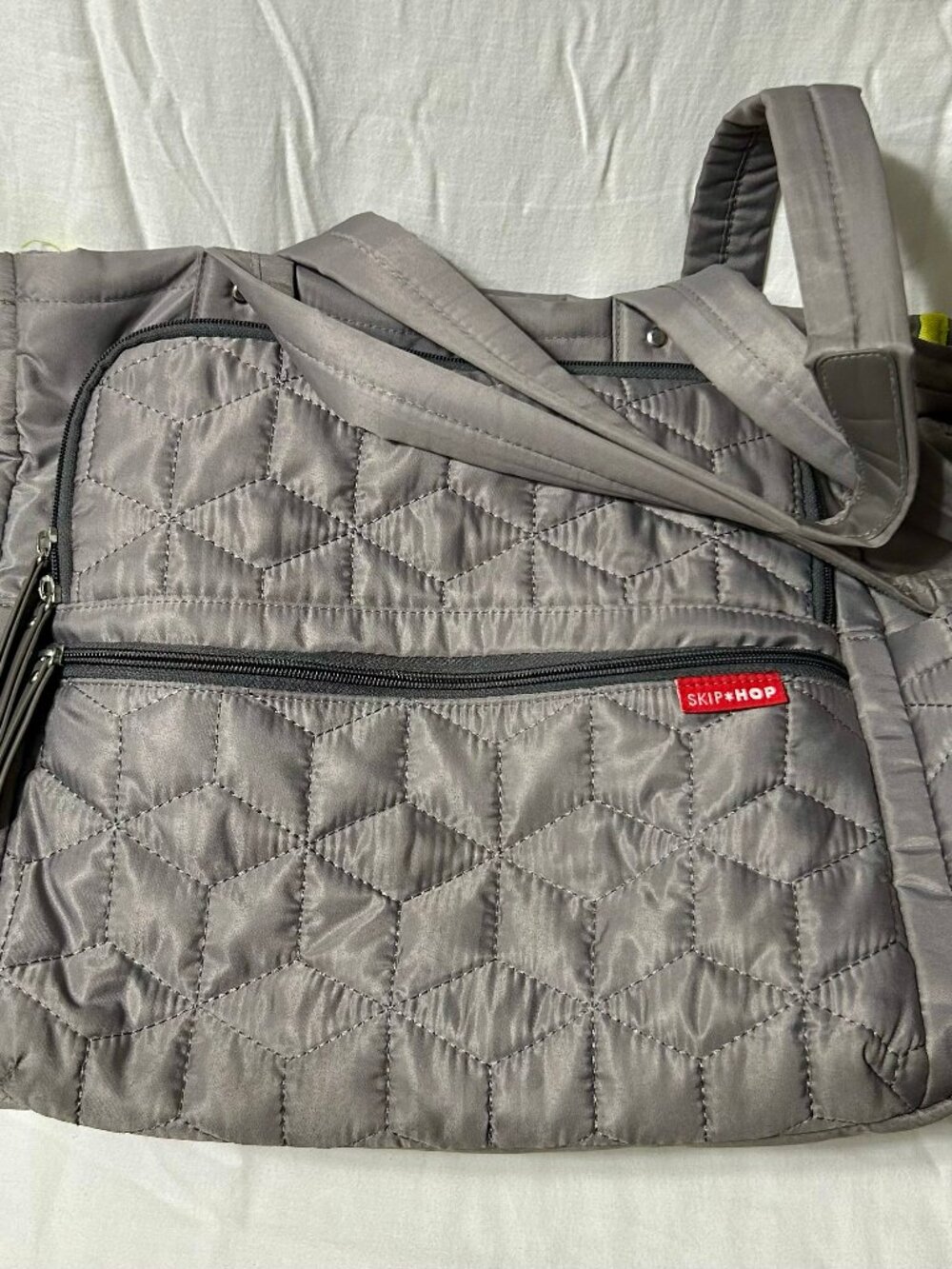 Skip Hop Diaper Bag with Two Smaller Accessory Bags & Folding Changing Pad Gray